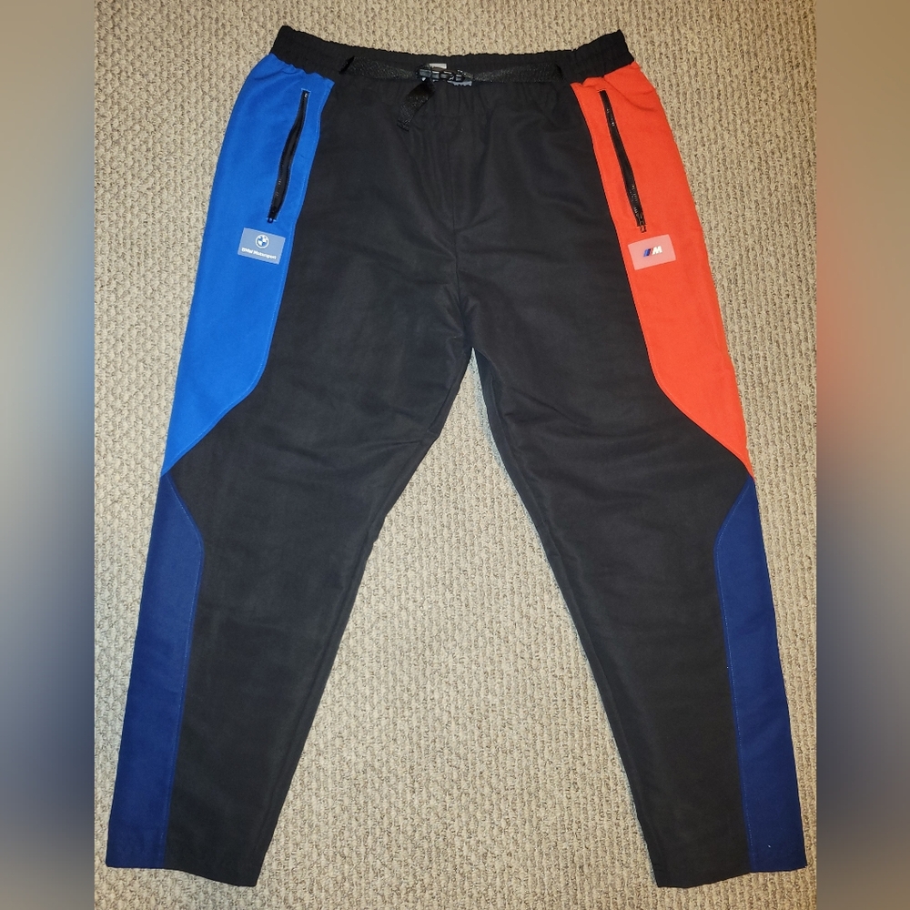 MENS PUMA BMW MMS STREET MOTO PANTS MARINA BLUEPRINT HIGH RISK RED 2XL